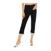 Zwarte jeans met zilveren franjes Alexandre Vauthier , Black , Dames