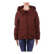 Hooded Jacket met zijlogo rits Afterlabel , Brown , Dames