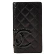 Pre-owned Leather wallets Chanel Vintage , Black , Dames