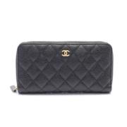 Pre-owned Fabric wallets Chanel Vintage , Black , Dames