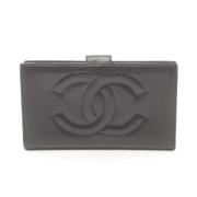 Pre-owned Leather wallets Chanel Vintage , Black , Dames