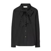 Zwarte blouse met strikdetail Tory Burch , Black , Dames