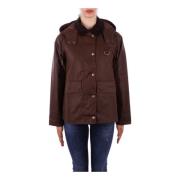 Afneembare capuchon gewaxte katoenen jas Barbour , Brown , Dames