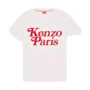 Wit Verdy T-shirt met Rood Logo Kenzo , White , Dames