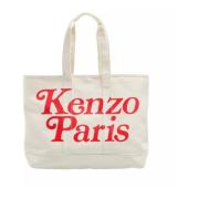 Canvas Grote Tote Tas Ecru Kenzo , Beige , Dames