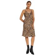 Panterprint Midi Jurk Paco Rabanne , Brown , Dames