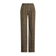 Wollen geruite broek Ralph Lauren , Brown , Dames