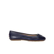 Donkerblauwe leren ballerina's Ralph Lauren , Blue , Dames