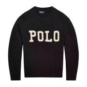 Zwarte relaxte pasvorm trui Ralph Lauren , Black , Dames