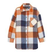 Oranje Flanellen Oversized Shirt Timberland , Multicolor , Dames