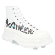 Leather boots Alexander McQueen , White , Heren