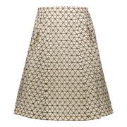 Zijden Geborduurde Geplooide Rok Etro , White , Dames