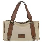 Pre-owned Canvas shoulder-bags Burberry Vintage , Beige , Dames