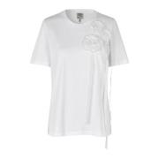 Rosette Crew Neck Cotton T-Shirt Baum und Pferdgarten , White , Dames