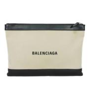 Pre-owned Canvas clutches Balenciaga Vintage , White , Dames