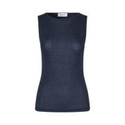 Navy Blue Mouwloze Jersey Top Modström , Blue , Dames