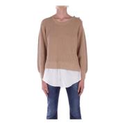 Beige trui met knoopdetails Liu Jo , Beige , Dames