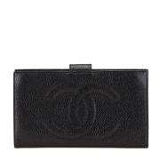 Pre-owned Leather wallets Chanel Vintage , Black , Dames