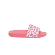 Roze Jeanne Slides met Logo Moncler , Pink , Dames