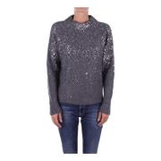 Metallic Detail Sweater Antraciet H2O , Gray , Dames