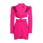 Roze Geborduurde Mini Jurk Blazer Stijl Patbo , Pink , Dames