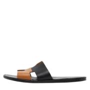 Pre-owned Leather sandals Hermès Vintage , Black , Heren