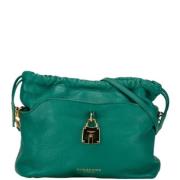 Pre-owned Leather shoulder-bags Burberry Vintage , Green , Dames