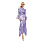 Paarse pailletten maxi jurk The Attico , Purple , Dames