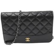 Pre-owned Leather chanel-bags Chanel Vintage , Black , Dames