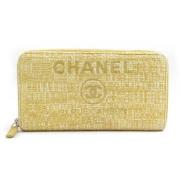 Pre-owned Fabric wallets Chanel Vintage , Yellow , Dames