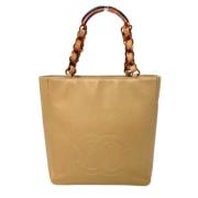 Pre-owned Leather chanel-bags Chanel Vintage , Beige , Dames