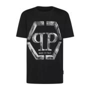 Zwart Logo T-shirt SS Glas Philipp Plein , Black , Heren