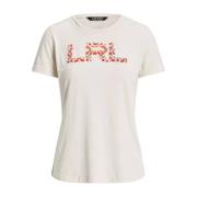 Wit t-shirt met logo Ralph Lauren , White , Dames