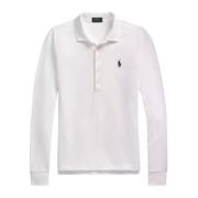 Katoenen witte longsleeve met logo Ralph Lauren , White , Dames