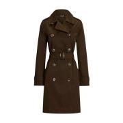 Waterdichte groene trenchcoat met riem Ralph Lauren , Green , Dames