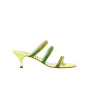 Groene Hollywood sandalen met hak en kristalversieringen Casadei , Gre...