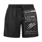 Zwarte Zwembroek met Logoprint Plein Sport , Black , Heren