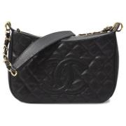 Pre-owned Leather shoulder-bags Chanel Vintage , Black , Dames