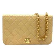 Pre-owned Leather chanel-bags Chanel Vintage , Beige , Dames