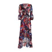 Kleurrijke Print Maxi Jurk Patbo , Multicolor , Dames