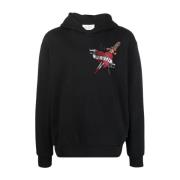 Zwarte hoodie met Love grafische print Philipp Plein , Black , Heren