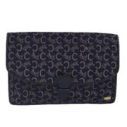 Pre-owned Canvas clutches Celine Vintage , Blue , Dames