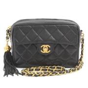 Pre-owned Leather chanel-bags Chanel Vintage , Black , Dames