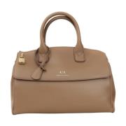 Beige Shopper Tas met Slot Armani Exchange , Brown , Dames