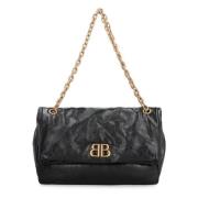 Leren schoudertas met kettingriem Balenciaga , Black , Dames