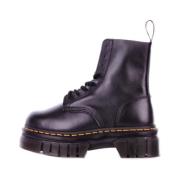 Leren Logo Laarzen Rubberen Zool Dr. Martens , Black , Dames