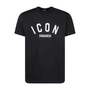 Casual Katoenen T-shirt Dsquared2 , Black , Heren