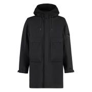 Parka met capuchon en logopatch C.p. Company , Black , Heren