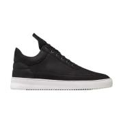 Zwarte Nubuck Leren Sneakers Filling Pieces , Black , Heren