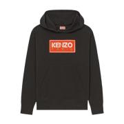 Zwarte hoodie met bedrukt logo Kenzo , Black , Dames